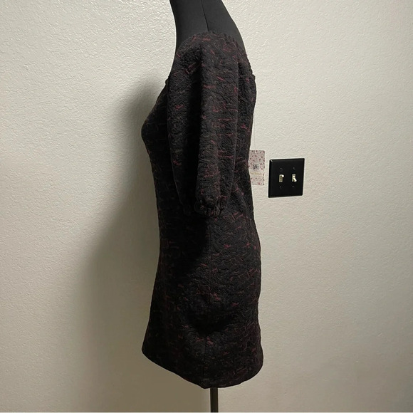 NWT Free People Sunset Mini Dress with Puff Sleeves, Black, X-Small - Picture 4 of 6